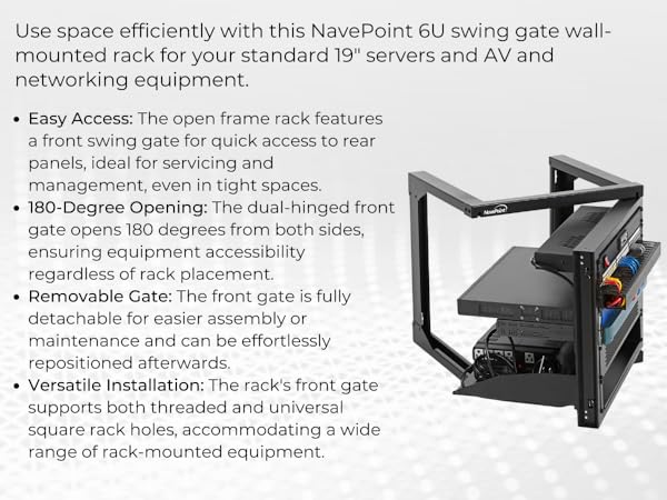 Sagggキャビネット Amazon.com: NavePoint 6U Server Rack with Swing Gate - Wall