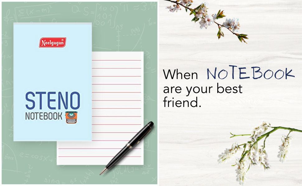 Neelgagan Steno Notebook, Shorthand Writing Notebook 12.5cm x 19.0cm
