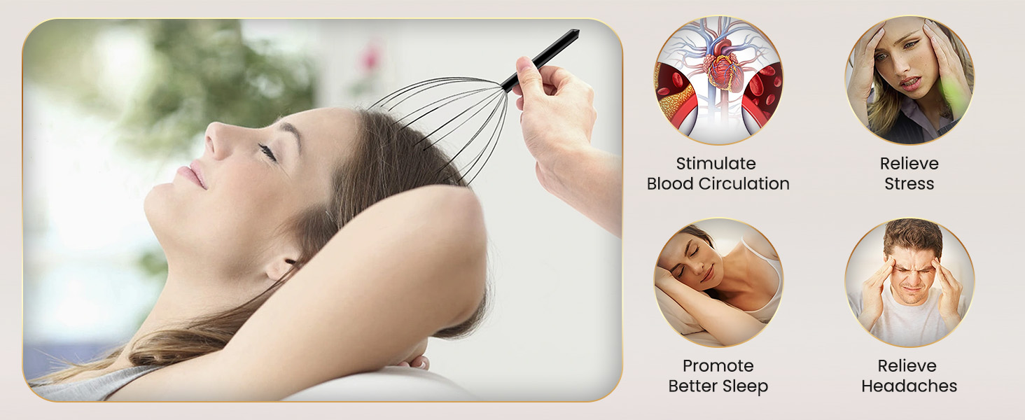 COMFIER 20 Fingers Head Massager Scalp Stress Relax, Manual
