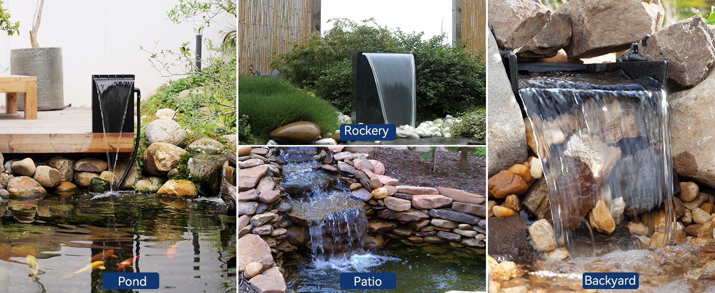 solar waterfall box pond waterfall spillway waterfall spillway pond waterfall pond spillway 