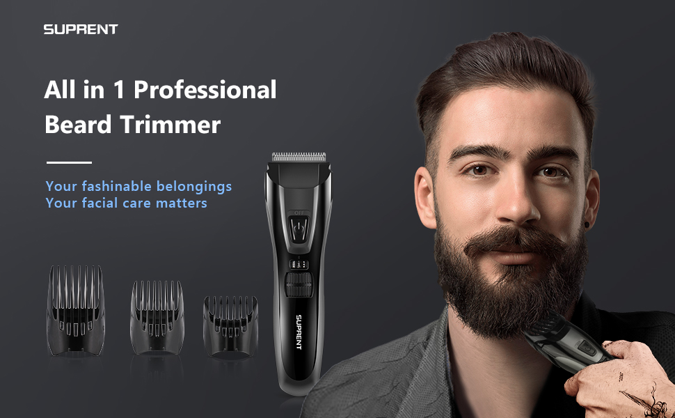 SUPRENT Precision Professional Beard Trimmer with 57 Adjustable Lengths