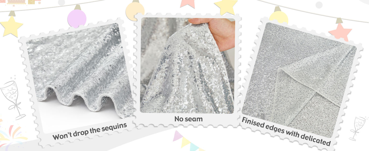 Silver Sequin Tablecloth