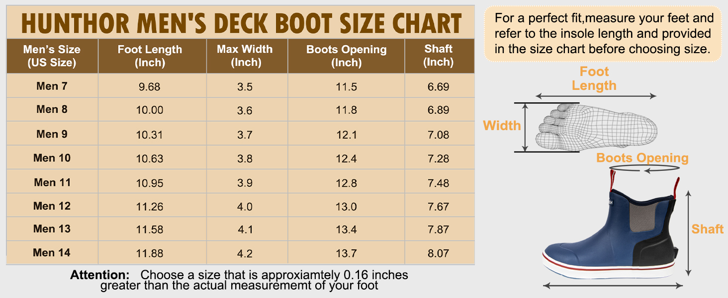 DECK BOOTS SIZE