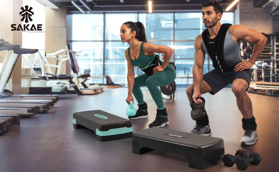 Adjustable Height Aerobic Stepper Set