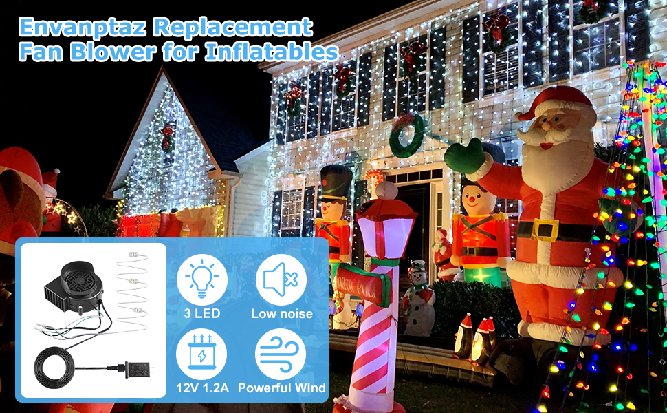 Envanptaz 2Pack Inflatable Fan Blower Replacement, 12V 1