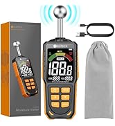 Neoteck Spherical Inductive Moisture Meter 5-40mm Analysis Depth Pinless Moisture Meter with 3-Co...