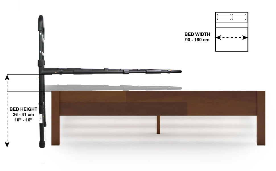 Bed Rail Elderly Adult Bed Guard Rail Bedside Safety Rails Elderly Adjustable Adults Bed Assist Rail