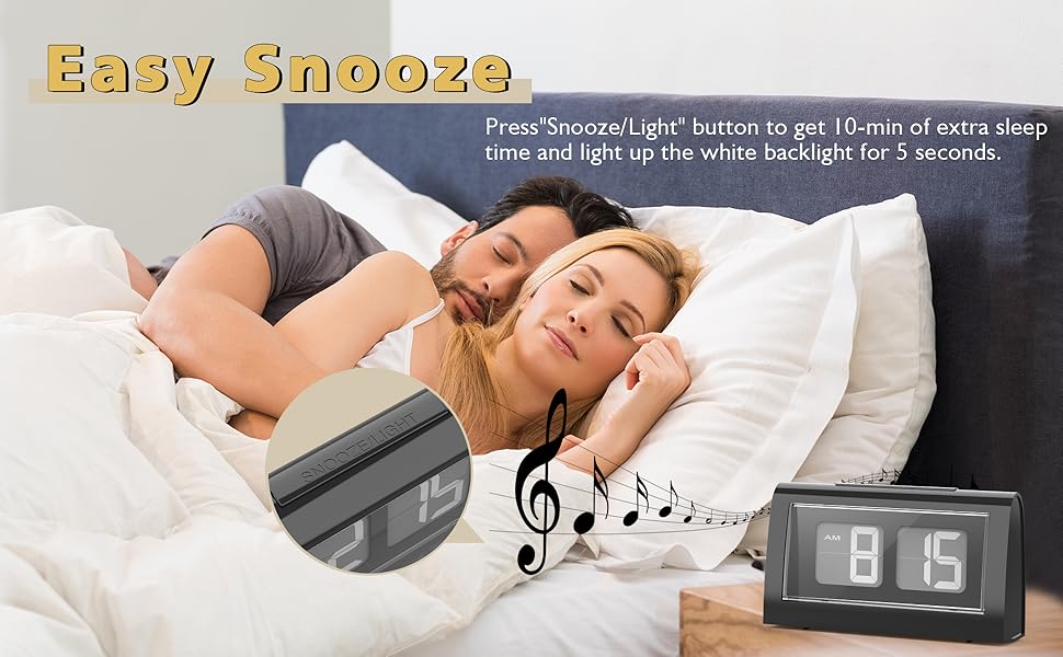 Yariaii Digital Flip Clock for Bedrooms, Digital Alarm