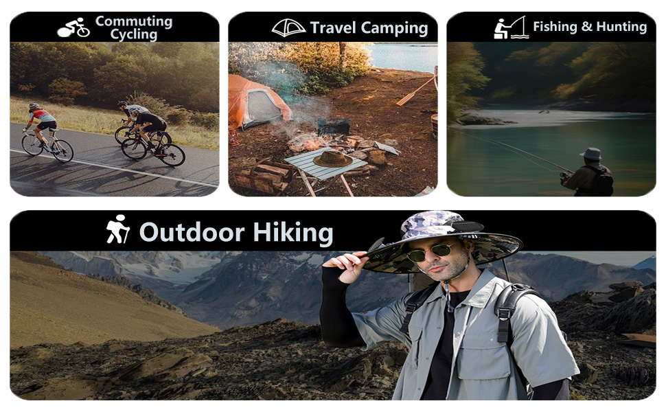 Solar Fan Hat, Solar Powered Fan Hat, Upf 50+ Fishing & Beach Sun Hat with Solar Powered Fans