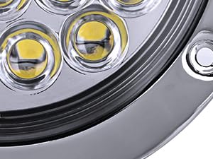 round tail light 4Inch 24LED white reverse backup lights with Stainless Steel Chrome Bezel