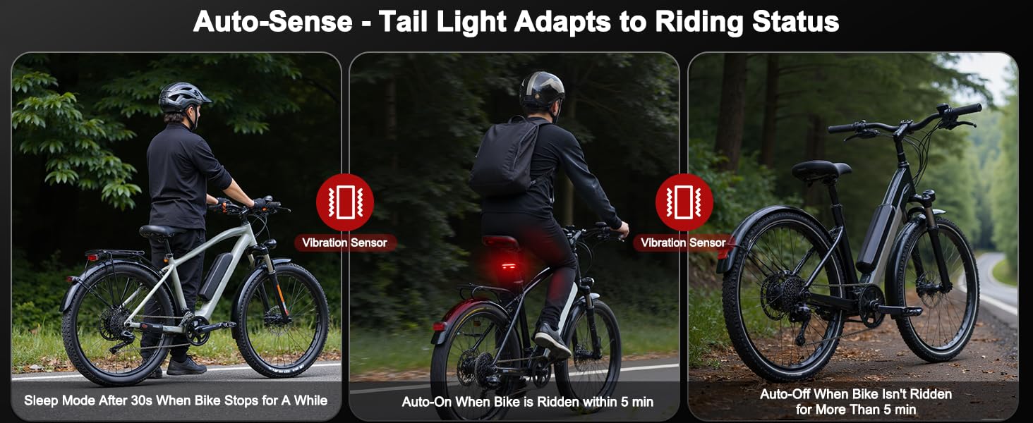 ONVIAN 2 in 1 Bike Alarm with Taillight, USB Rechargeable 105dB Anti-Theft Bicycle Alarm Brake Sensing Rear Light, IP65 Waterproof 4 Modes Safety Flash,Vibration Sensor Ebike Warning 1.5H Fast Charge Visit the Onvian Store Smart Alarm Tail Light3