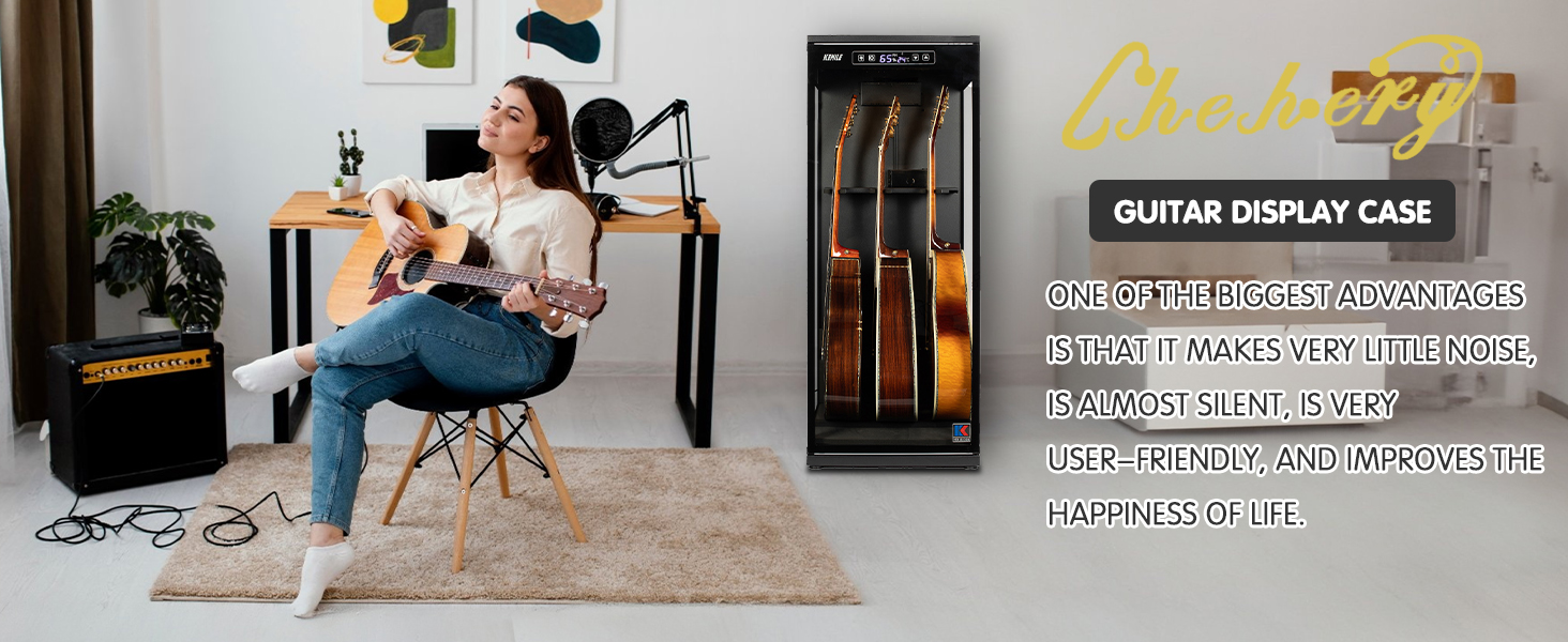 Chehery Guitar Display Case, Guitar Humidifiers
