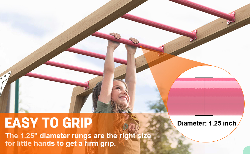 Sulythw Set of 12 Metal Monkey Bars Ladder Rungs Hardware