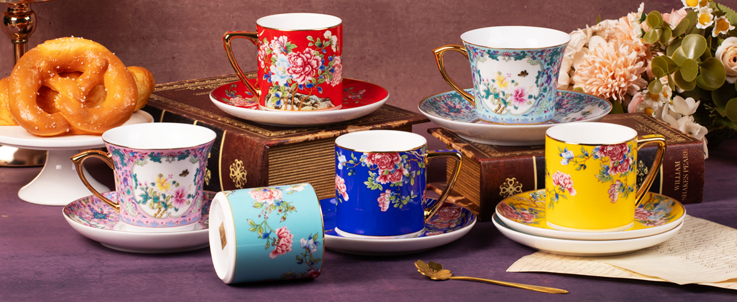 tea cups cappuccino cup tea cup set porcelain tea set