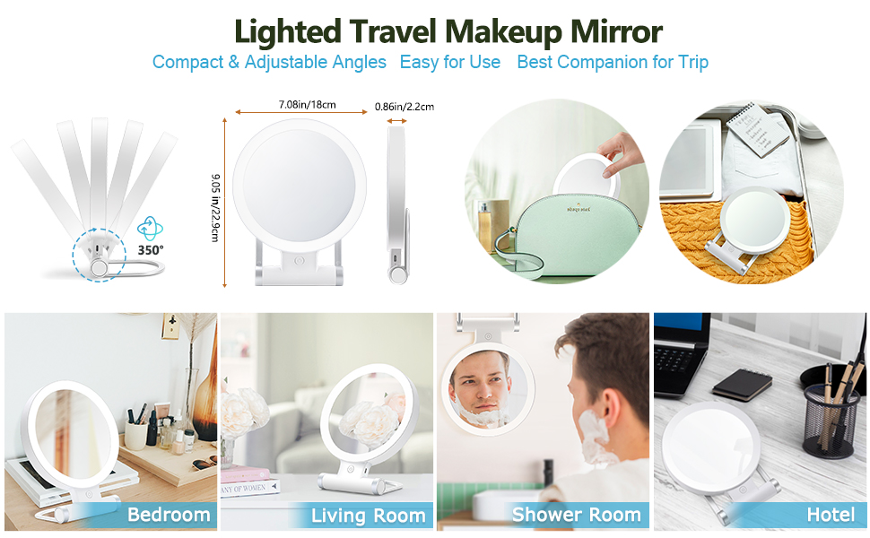 MIYADIVA Magnifying Mirror with Light, 20x Makeup Mirror with Light, 1x
