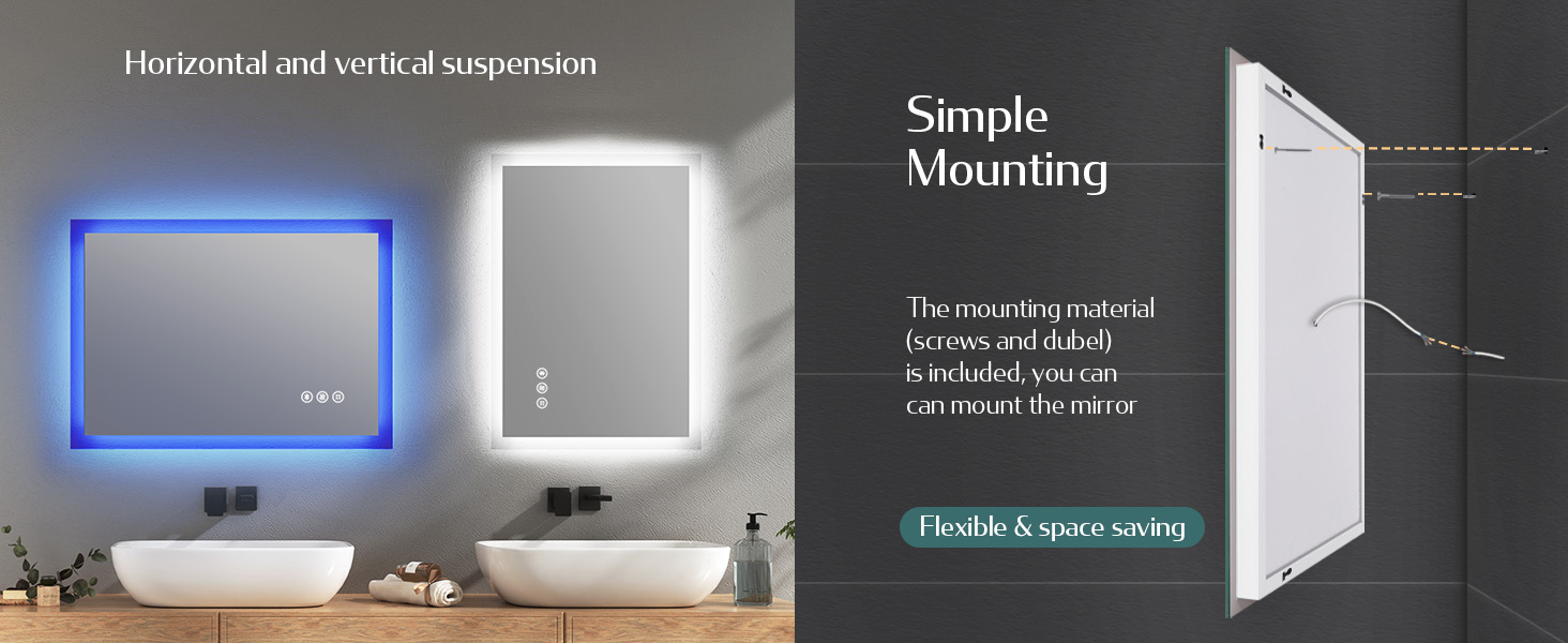 wall mounted vanity mirror