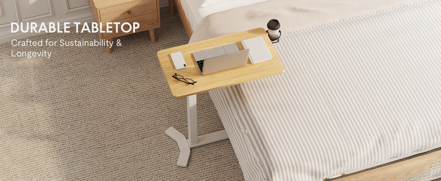 SANODESK Medical Adjustable Overbed Bedside Table with