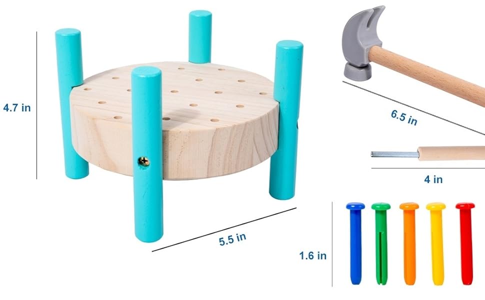 Amazon.com: QZJVKBXY Wooden Baby Workbench Pounding Hammer