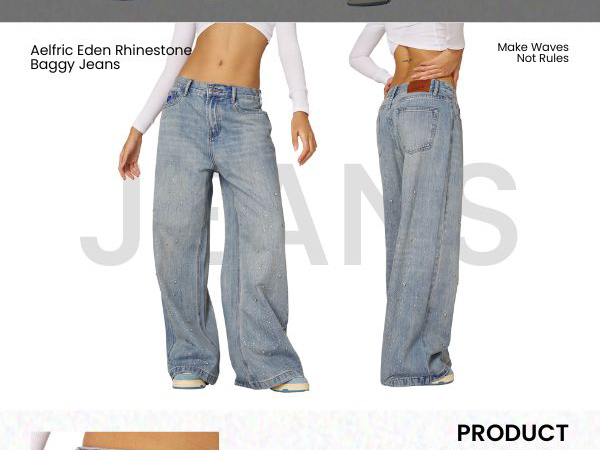 Aelfric Eden Rhinestone Application Loose Jeans Oversized High