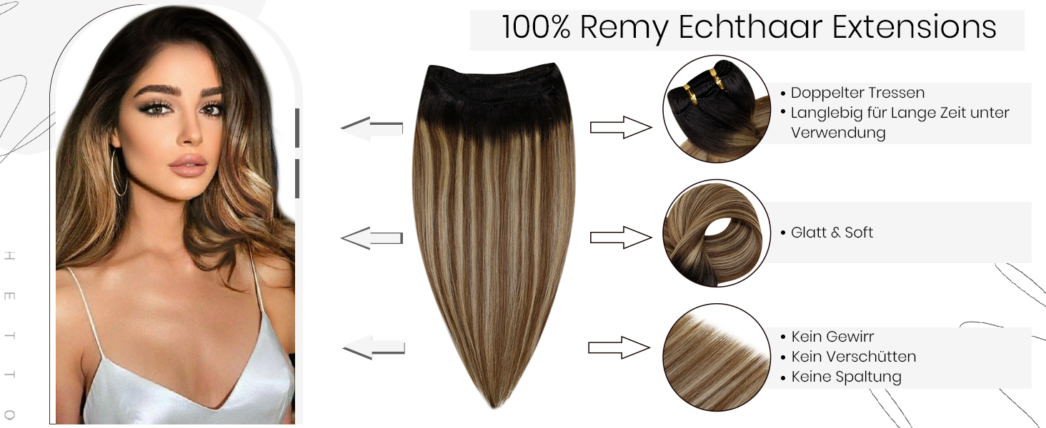 braun echthaar extensions tressen