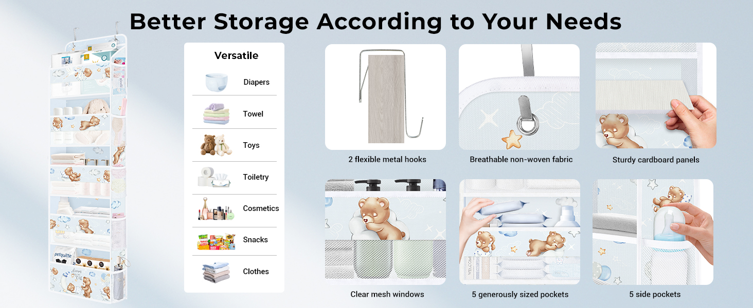 Sleeping bear over the door organizer