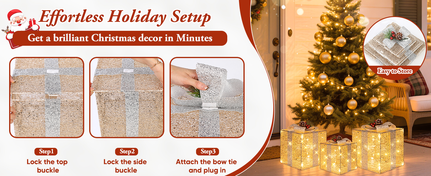 Lighted Gift Boxes for Christmas