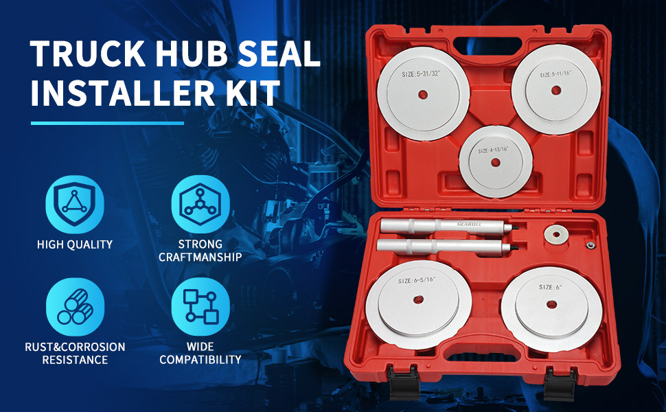 GEAROLL Truck Hub Seal Installer Kit Fit for Size Seal for