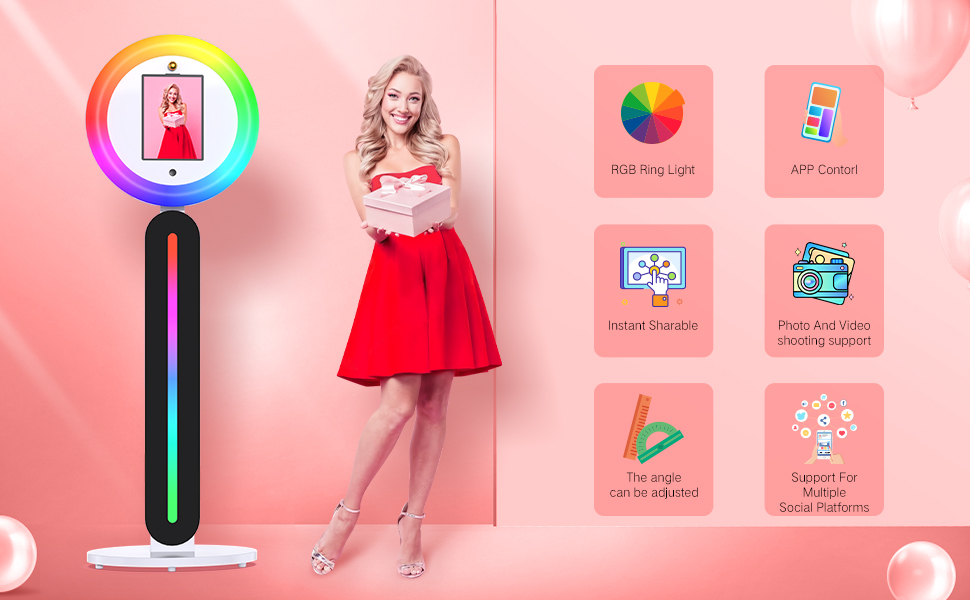 Portable Photo Booth Shell Stand for i Pad 10.2" 10.9" 11