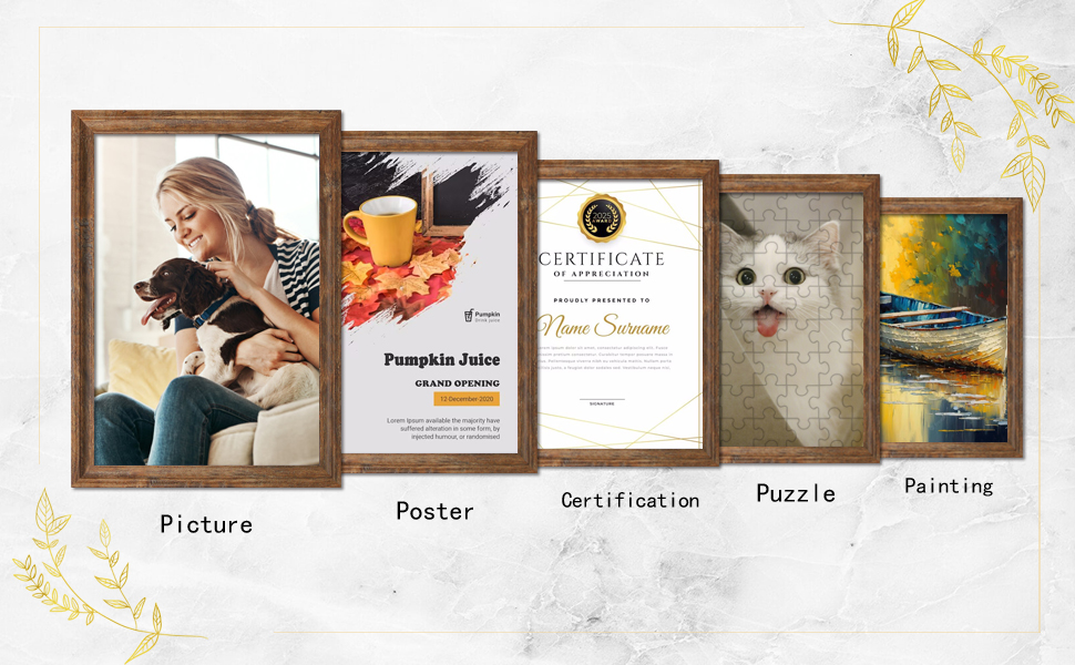 PQSNZ 12x18 Picture Frame Brown Wood Poster Frame for Wall