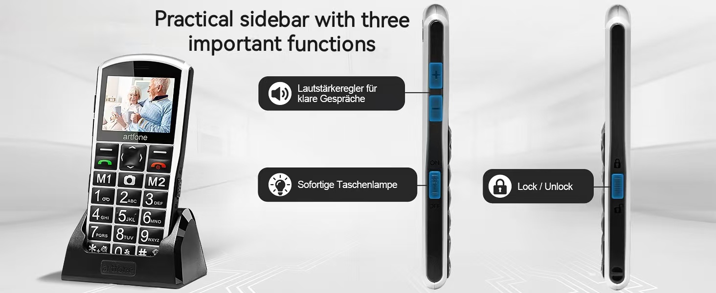 A400 Pro Silver - Large Button Cell Phone for Seniors丨4G LTE Unlocked Phones with SOS Button丨2MP Rear Camera丨Charging Dock丨1800mAh丨Dual SIM丨Speed Dial丨Volume Boost丨Hands-free丨Dumb Phone丨USB-C 5 large button cell phones for seniors senior cell phone cell phone for elderly