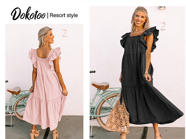 Dokotoo Linen Dresses for Women 2025 Summer Dresses Cute