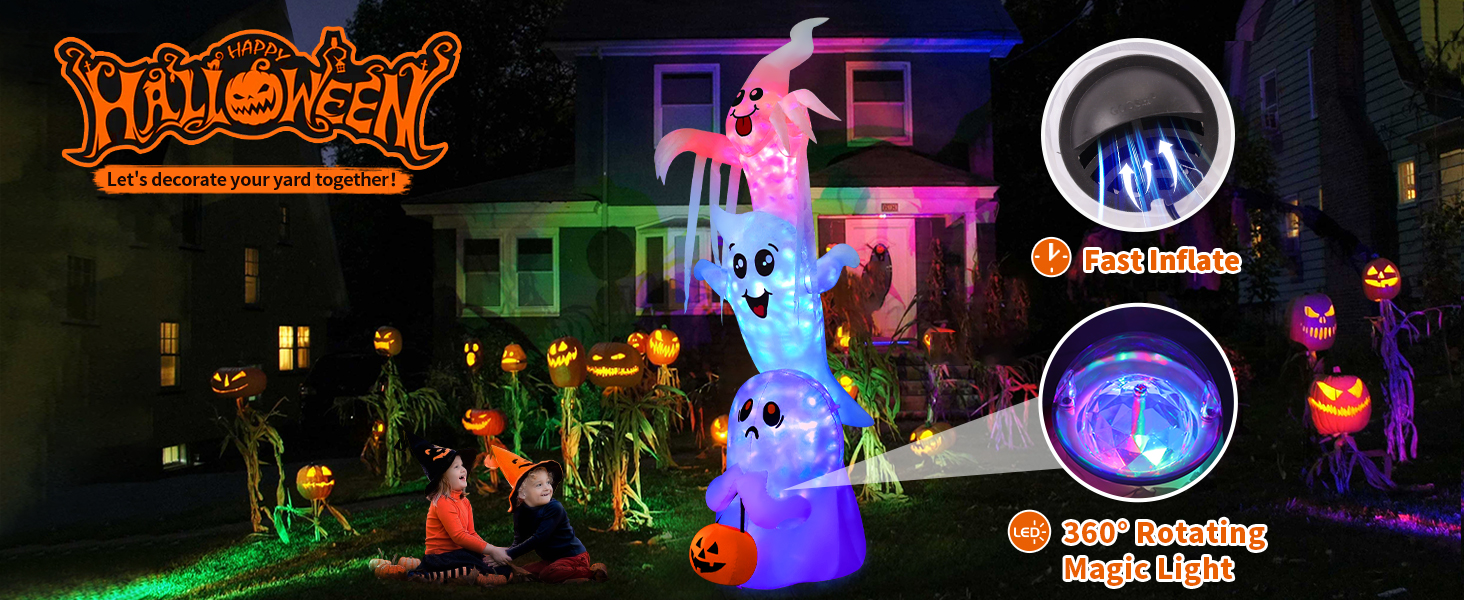 Halloween Inflatable Overlap Ghost Decorations