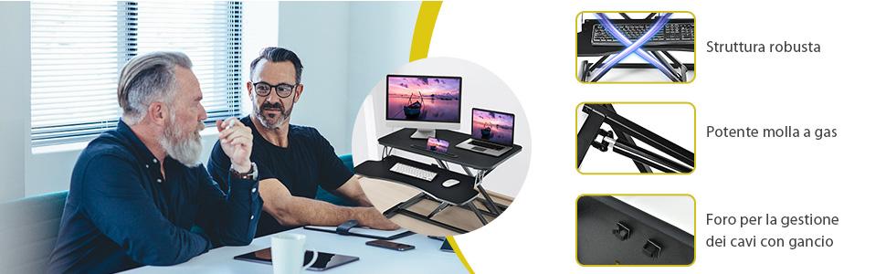 COSTWAY Supporto Per Computer Portatile, Vassoio Per Laptop Pighevole Portatile, Universale, Legno E Acciaio (Legno) 14 1