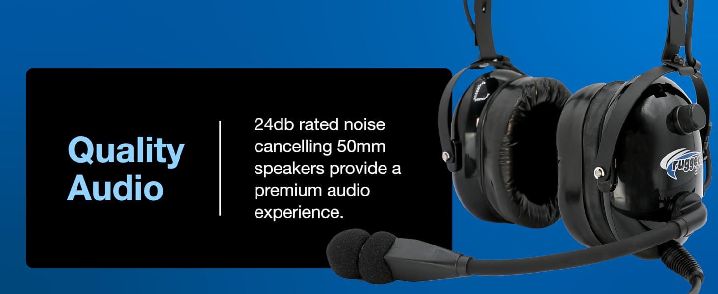 Quality Audio RA900 Aviation Headset Rugged Radios Air Pilots Instructors Students Premium