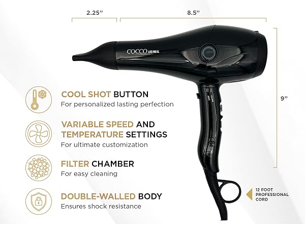 Amazon.com: Cocco Nano Pro Hair Dryer, Ultra Lightweight