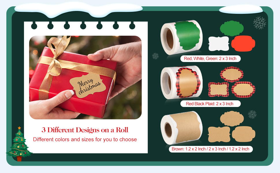Outus 150 Pcs Christmas Stickers Labels Christmas Stickers