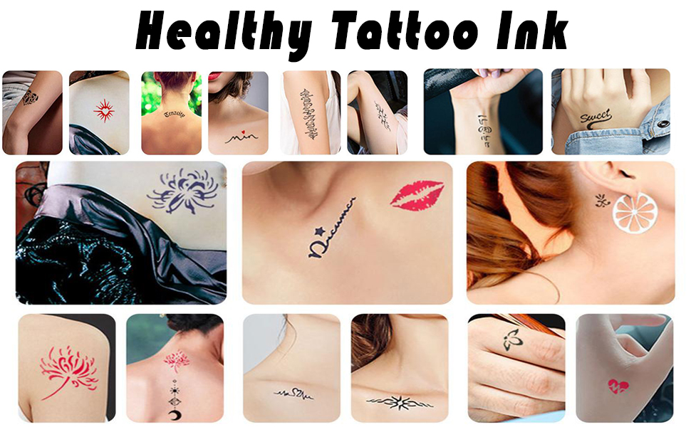 Temporary Tattoo Ink, Temporary Tattoo Kit, 6 Bottles with