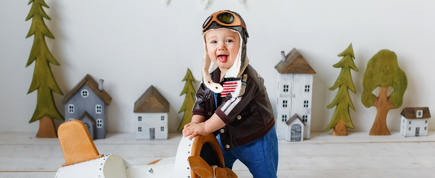 baby aviators baby helmet for crawling walking cool hats aviator hat with goggles baby pilot hat