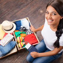 laundry bags travel organized with women and suitcase