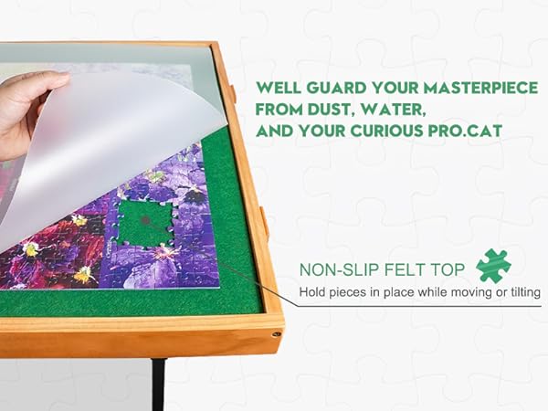 Puzzle table with cover