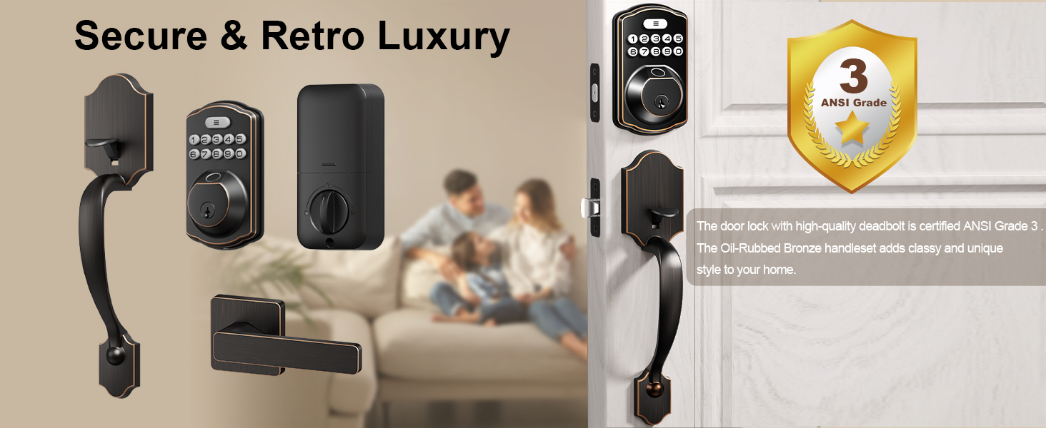 Fingerprint Door Lock Set, Veise Keyless Entry Door Lock, Front Door