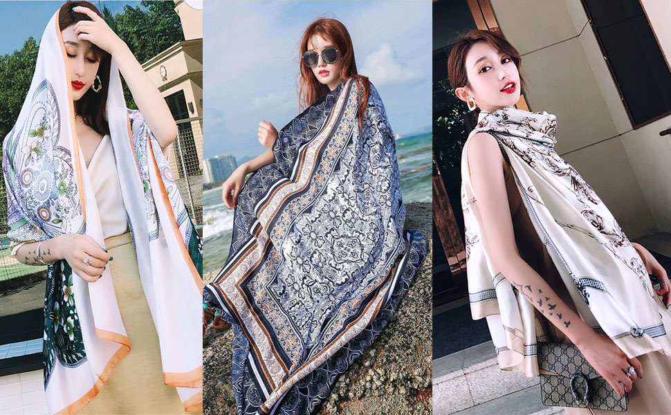 Fashion Scarves Scarf Silk Feeling Scarves