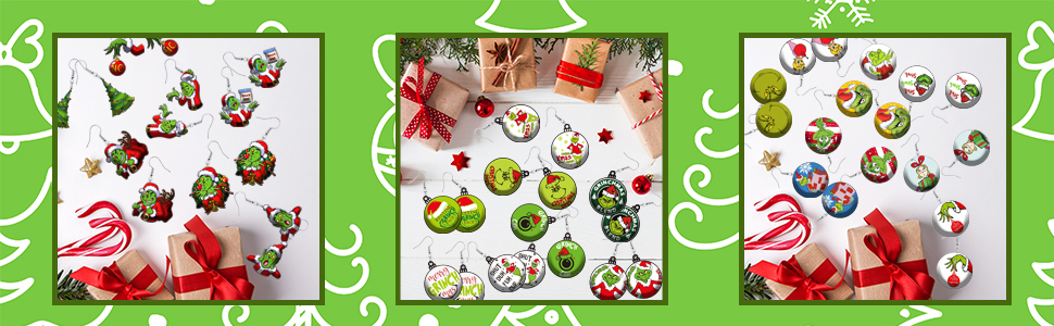 christmas wooden earring 