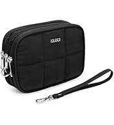 CLUCI Wristlet Wallet Credit Card Holder with Large Capacity 3 Zipper Purse Nylon Quilted Clutch ...