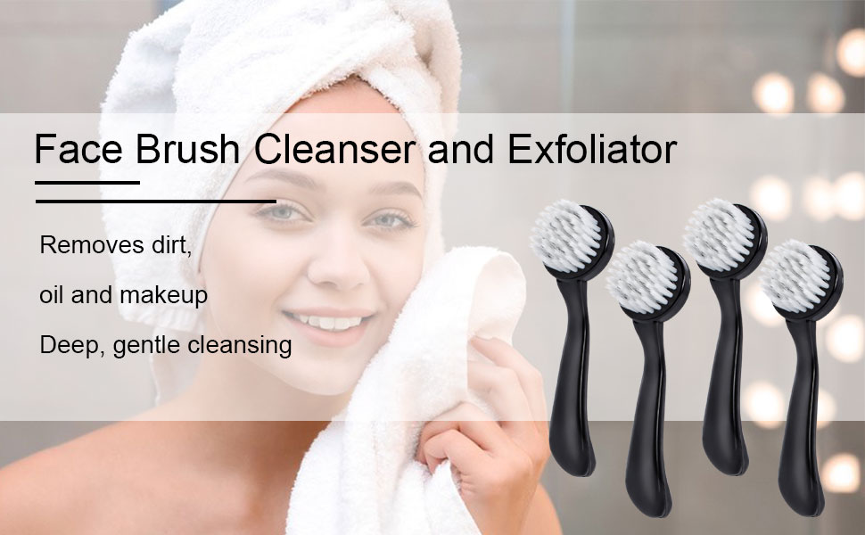 Beomeen Upgraded Soft Bristle Facial Cleansing Brush, 4 Pcs