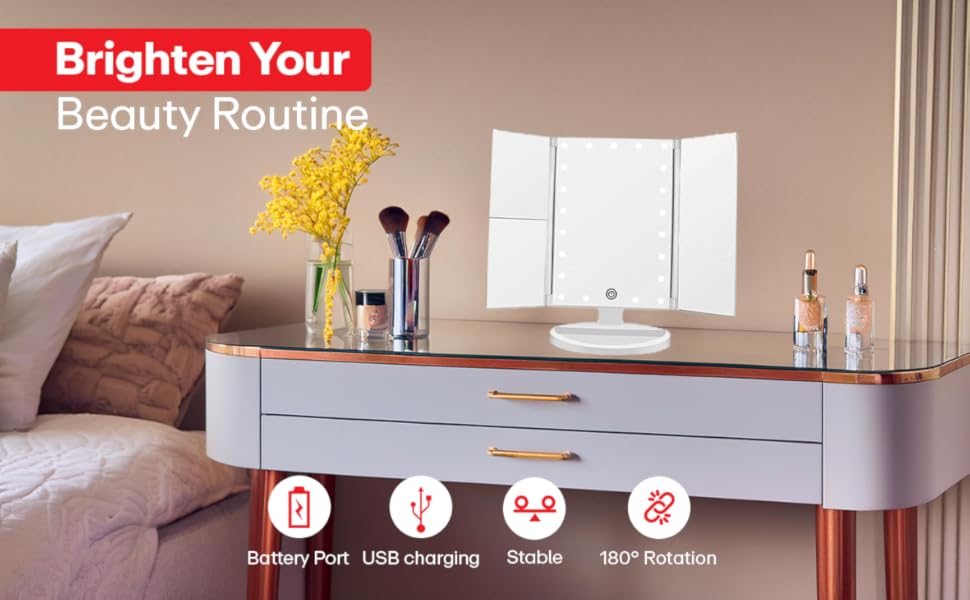 Trifold Vanity Mirror