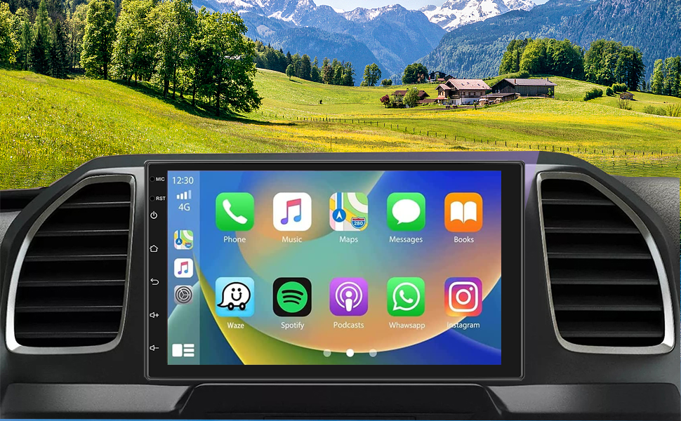 [2G+32G] Android 11 Double Din Car Stereo with Apple