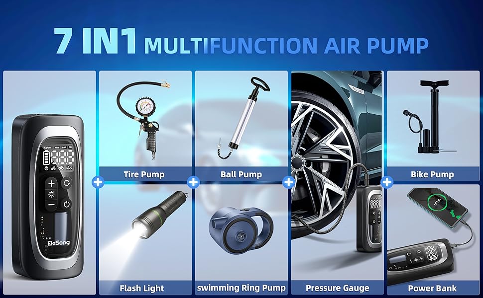 Tire Inflator Portable Air Pump