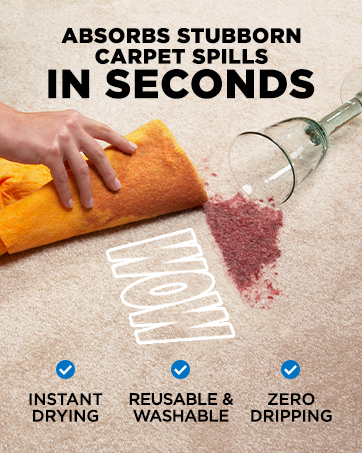 ShamWow, Absorb Stubborn Carpet Spills in Seconds. Instant Drying, Reusable and Washable, Zero drip