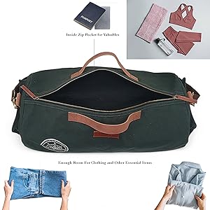 Canvas Duffle Bag for Travel, Sports and Gym, Duffel Bag for Men and Women